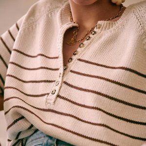 NEW Sezane Leontine Jumper Ecru Camel Size S! RARE!